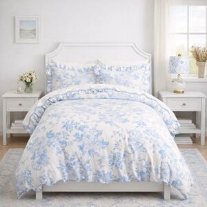 Pottery Barn Teen LoveShackFancy Garden Damask Duvet Cover Twin Twin XL Blue